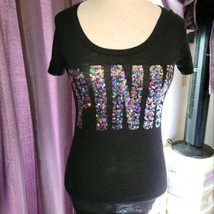 VS PINK sequin logo tee